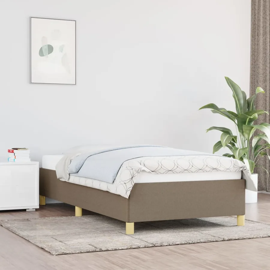 Cadre de lit sans matelas taupe 100x200 cm tissu