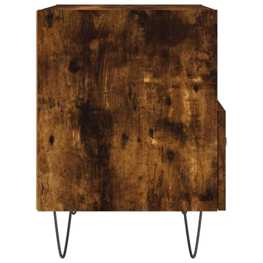 Table de chevet chêne fumé 40x35x47,5 cm bois d’ingénierie - 5