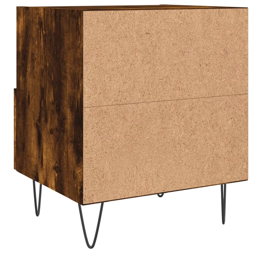 Table de chevet chêne fumé 40x35x47,5 cm bois d’ingénierie - 6