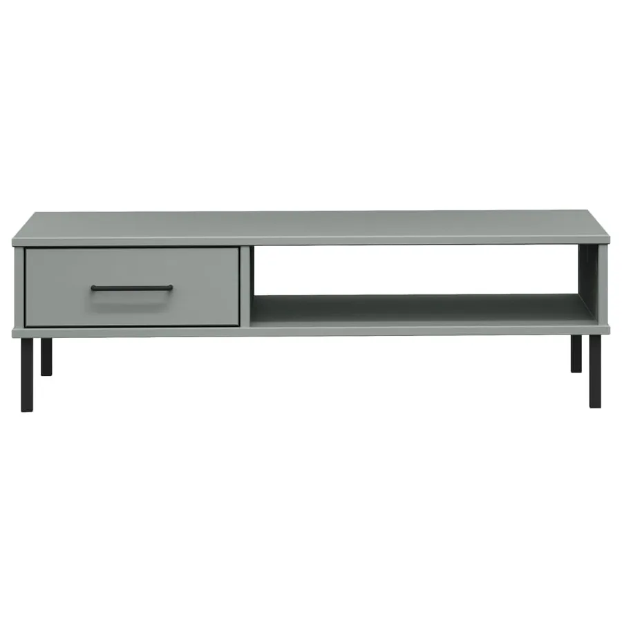 Table basse avec pieds en métal Gris Bois pin massif OSLO - 4