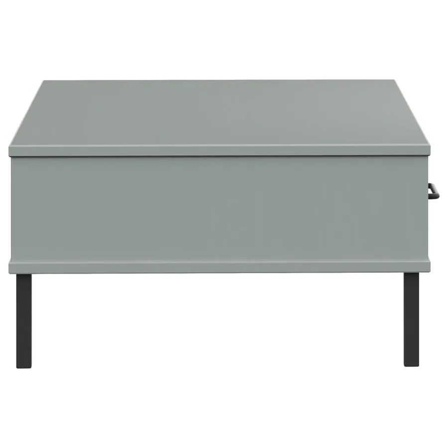 Table basse avec pieds en métal Gris Bois pin massif OSLO - 6