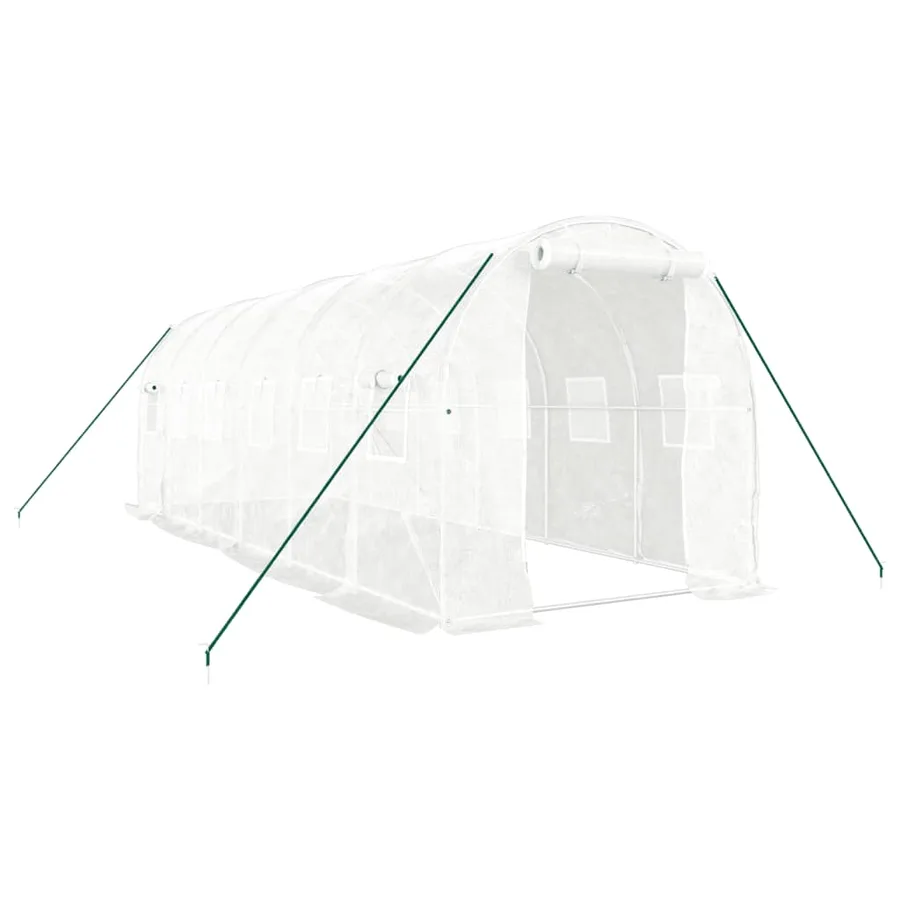 Serre avec cadre en acier blanc 12 m² 6x2x2 m - 2
