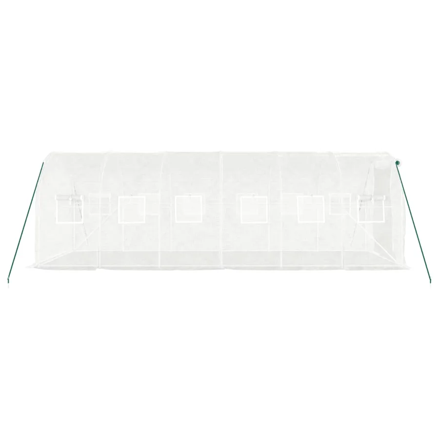 Serre avec cadre en acier blanc 12 m² 6x2x2 m - 5