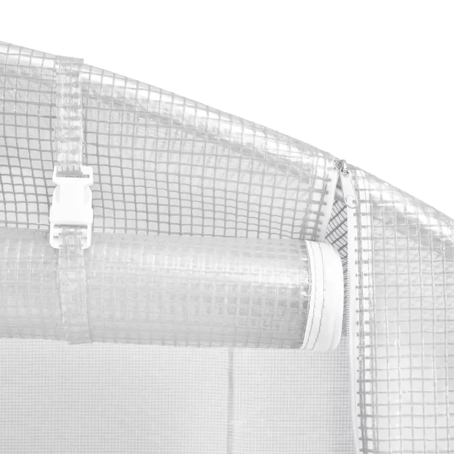 Serre avec cadre en acier blanc 12 m² 6x2x2 m - 8