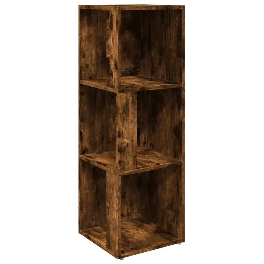 Armoire d'angle Chêne fumé 33x33x100 cm Bois d'ingénierie - 2