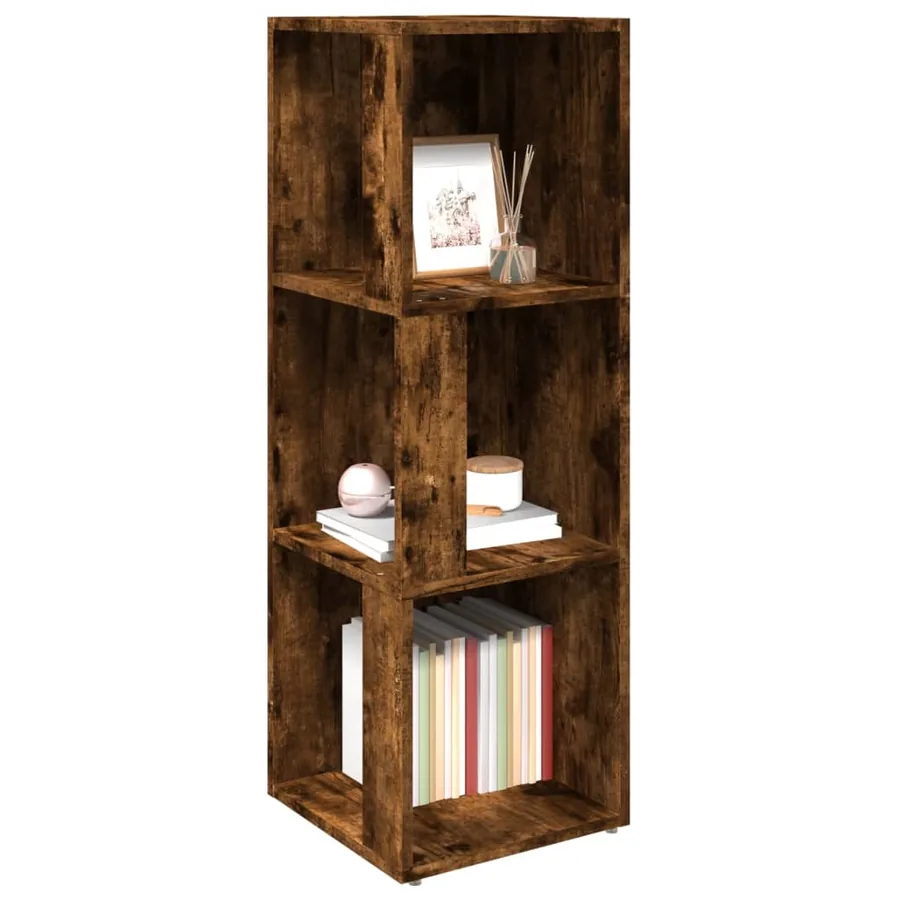Armoire d'angle Chêne fumé 33x33x100 cm Bois d'ingénierie - 6