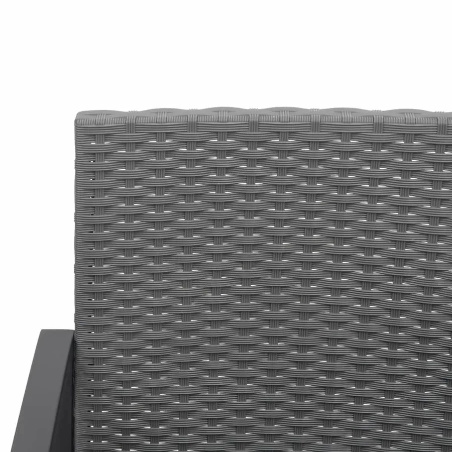 Chaises à manger de jardin lot de 2 gris foncé rotin PP - 6