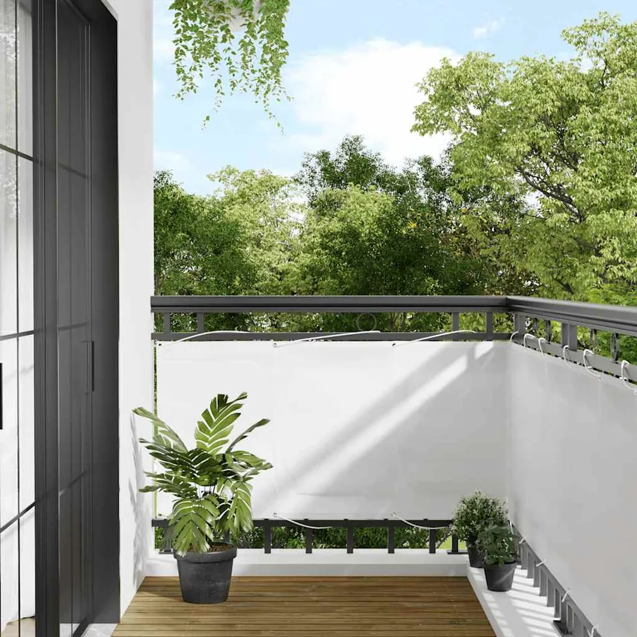 Écran de balcon blanc 75x700 cm 100% polyester oxford