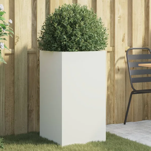 Jardinière blanc 42x38x75 cm acier