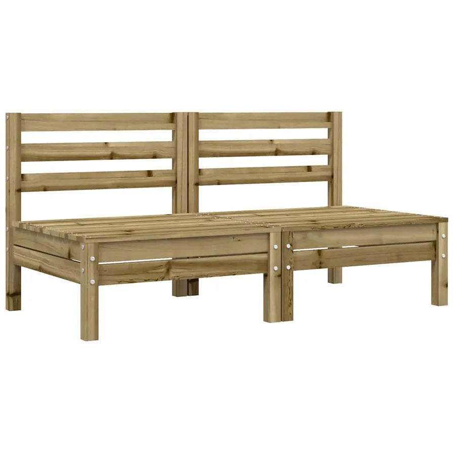 Canapé de jardin sans accoudoirs et coussins 2 pcs pin imprégné - 4