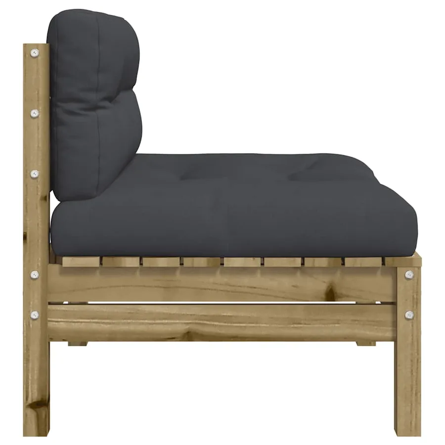 Canapé de jardin sans accoudoirs et coussins 2 pcs pin imprégné - 7