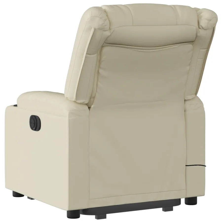 Fauteuil inclinable de massage Crème Similicuir - 5