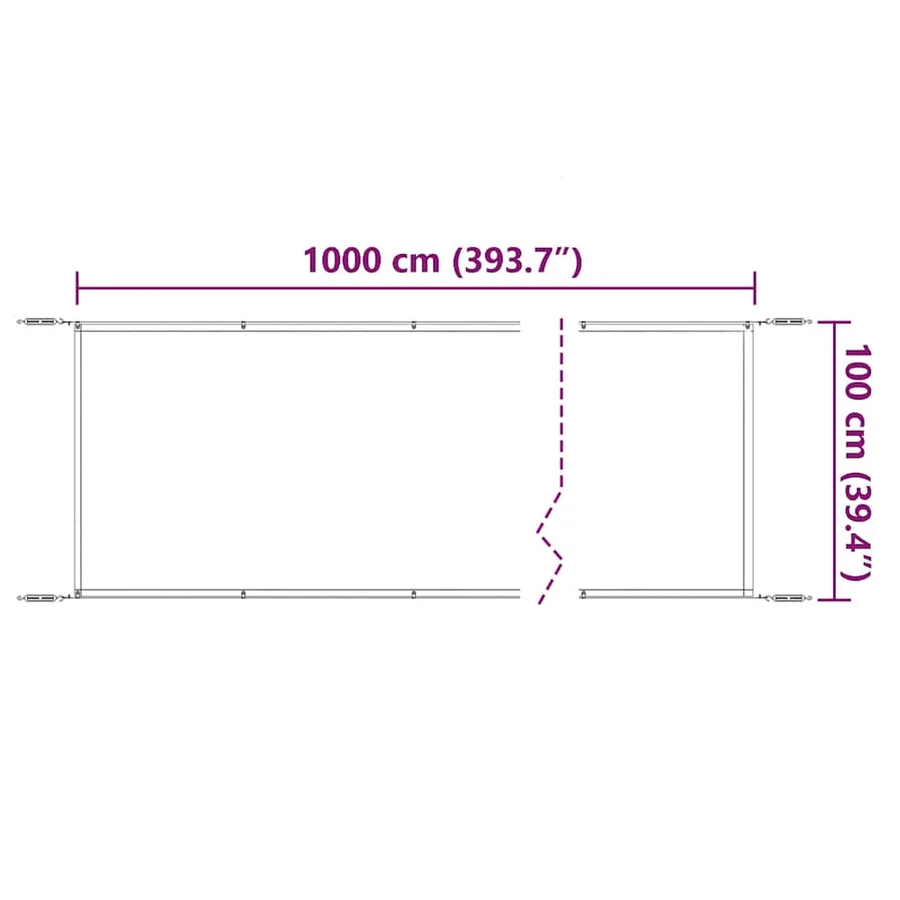 Auvent vertical Anthracite 100x1000 cm Tissu oxford - 6