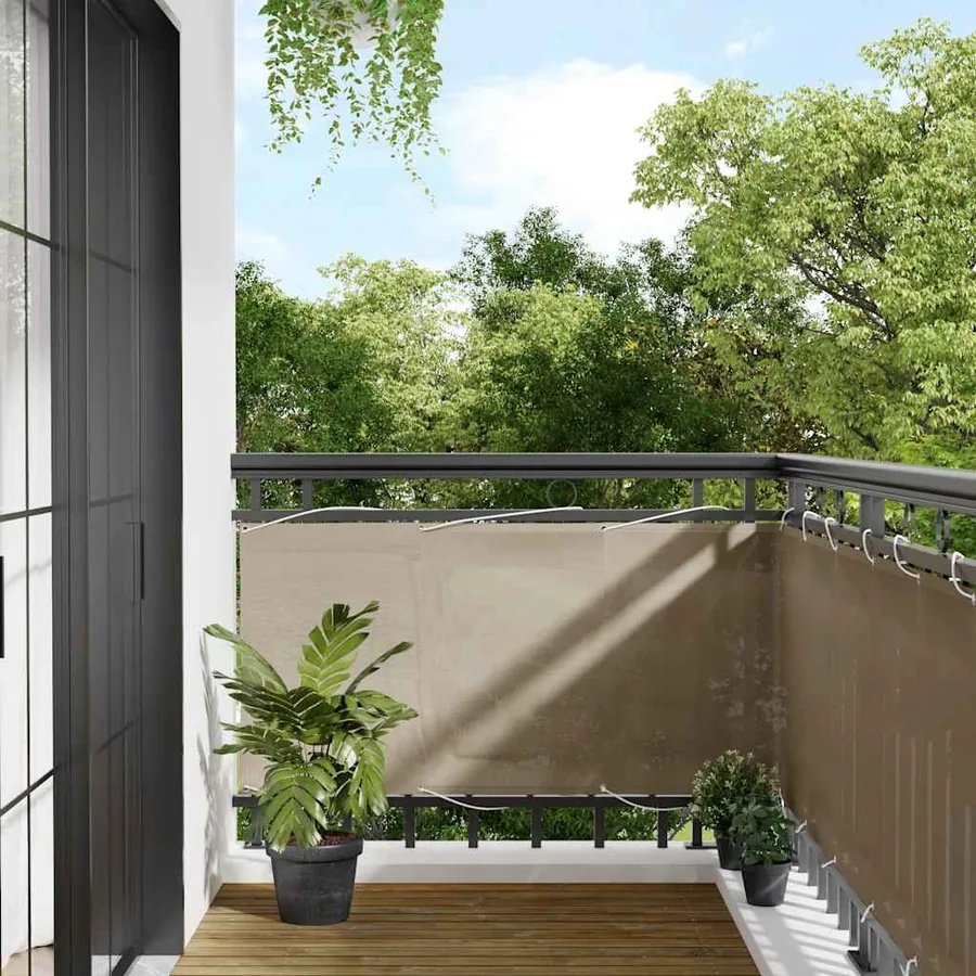 Écran de balcon taupe 75x700 cm 100% polyester oxford