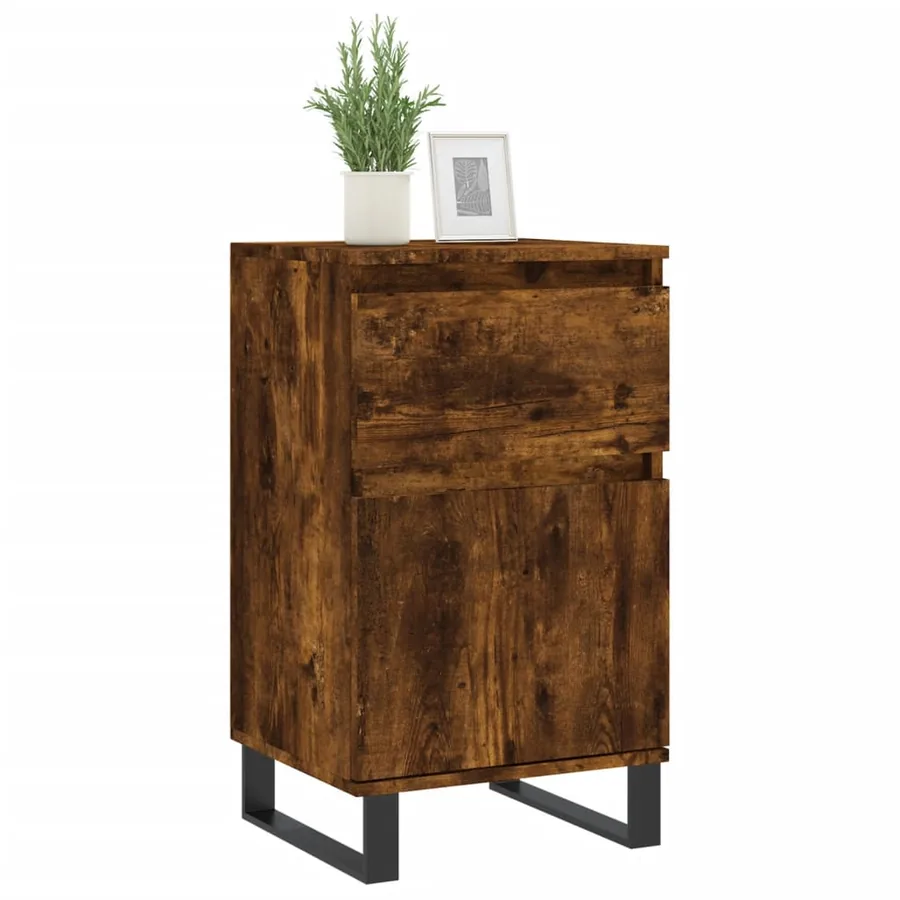 Buffets 2 pcs chêne fumé 40x35x70 cm bois d'ingénierie - 3
