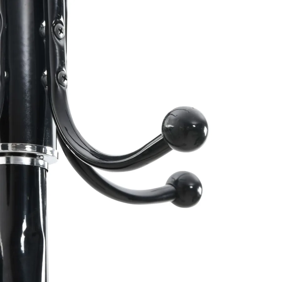 Porte-manteau avec porte-parapluie noir fer enduit de poudre - 7