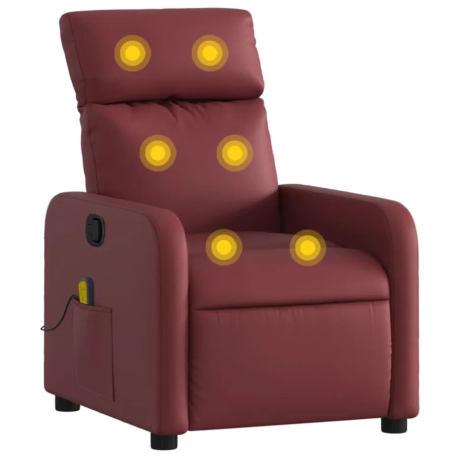 Fauteuil de massage inclinable Rouge bordeaux Similicuir - 2