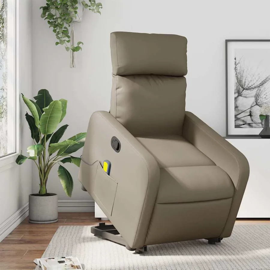 Fauteuil inclinable de massage Cappuccino Similicuir - 15