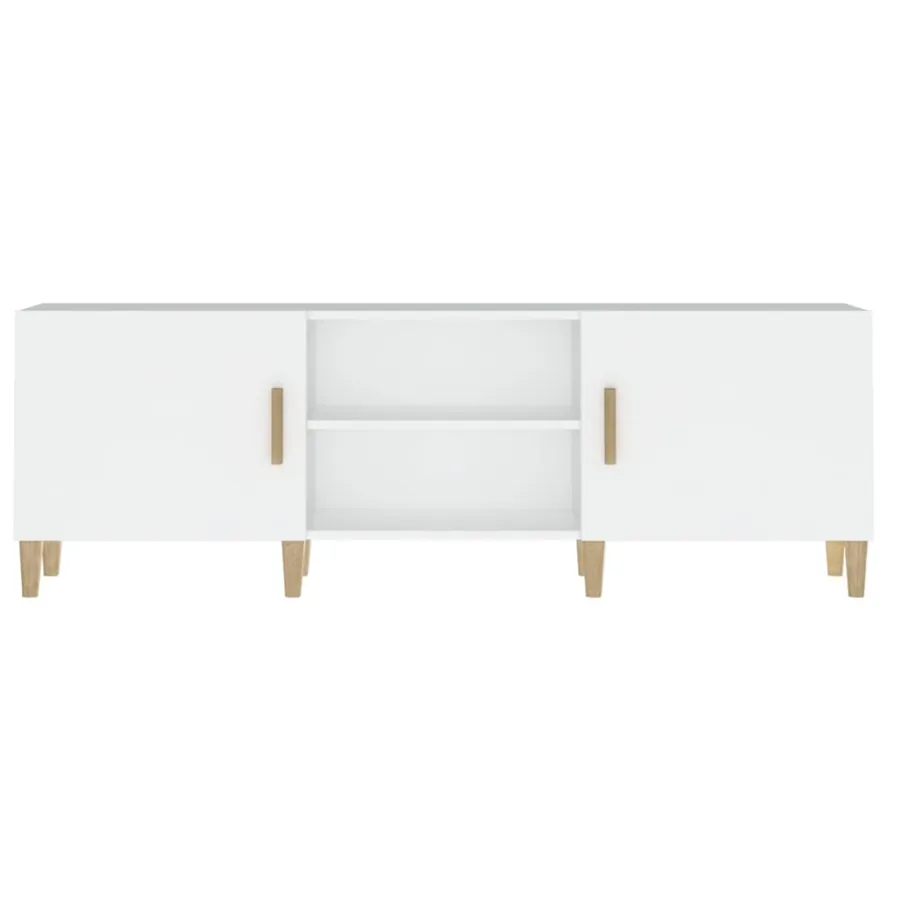Meuble TV Blanc 150x30x50 cm Bois d'ingénierie - 5