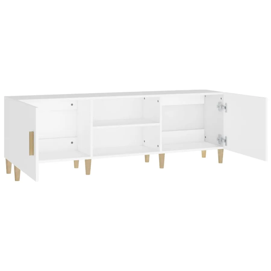 Meuble TV Blanc 150x30x50 cm Bois d'ingénierie - 6