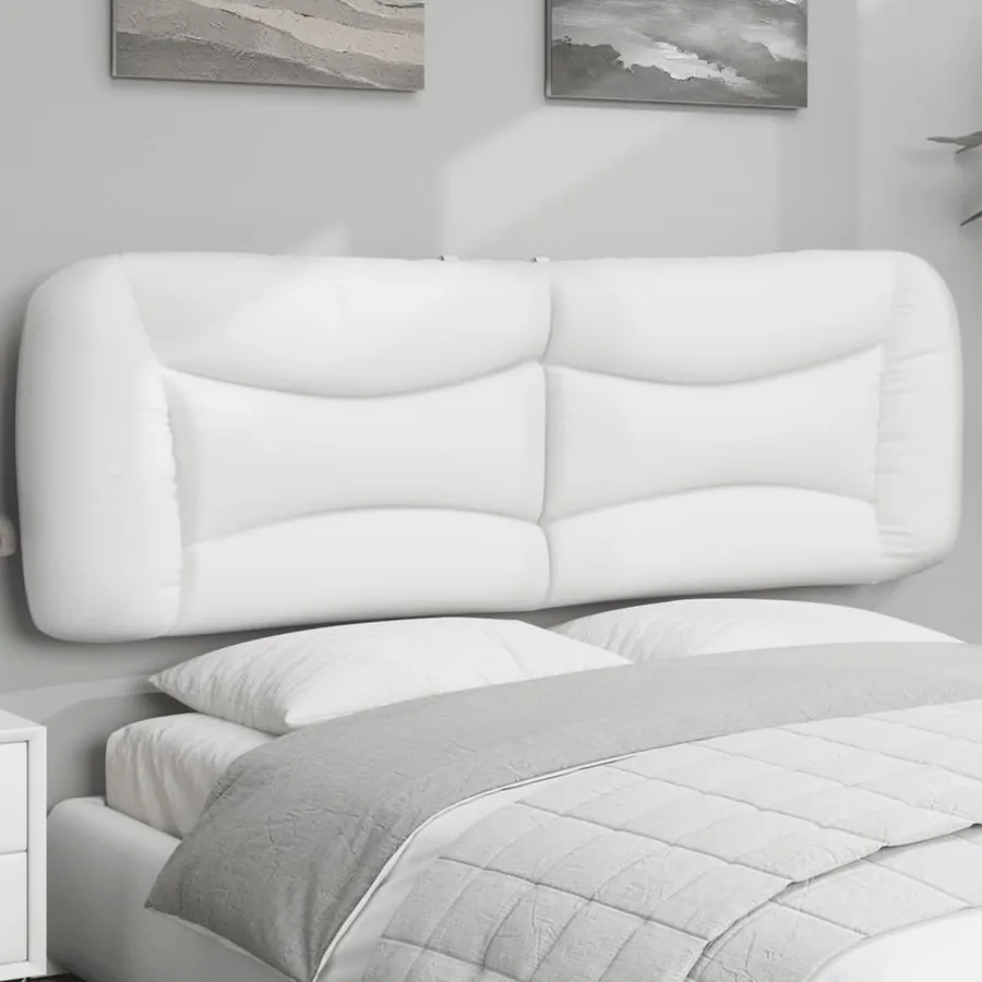 Coussin de tête de lit Hvar blanc 160 cm similicuir