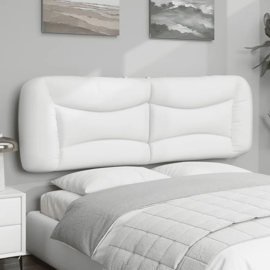 Coussin de tête de lit Hvar blanc 160 cm similicuir - 4