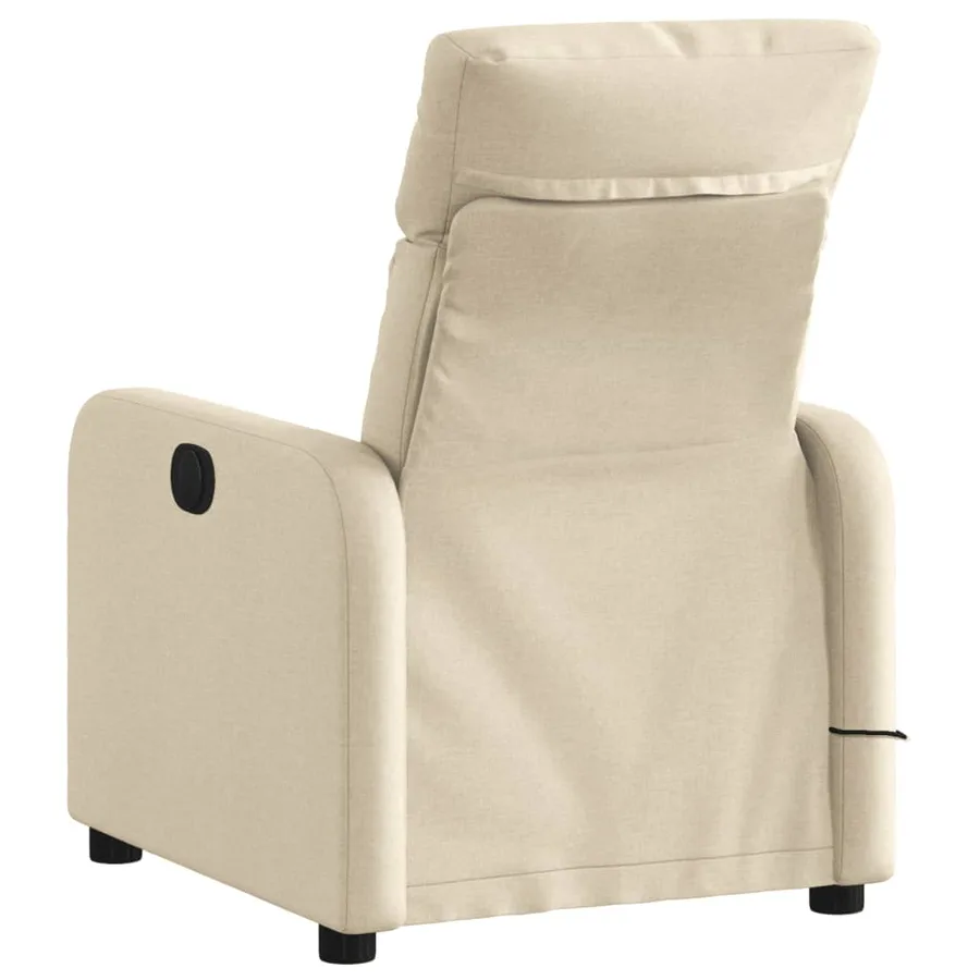 Fauteuil de massage inclinable Crème Tissu - 4