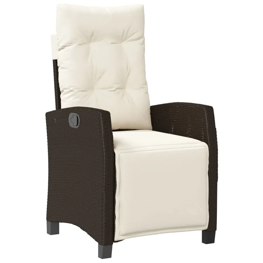 Chaises inclinables de jardin lot de 2 avec repose-pied rotin - 4