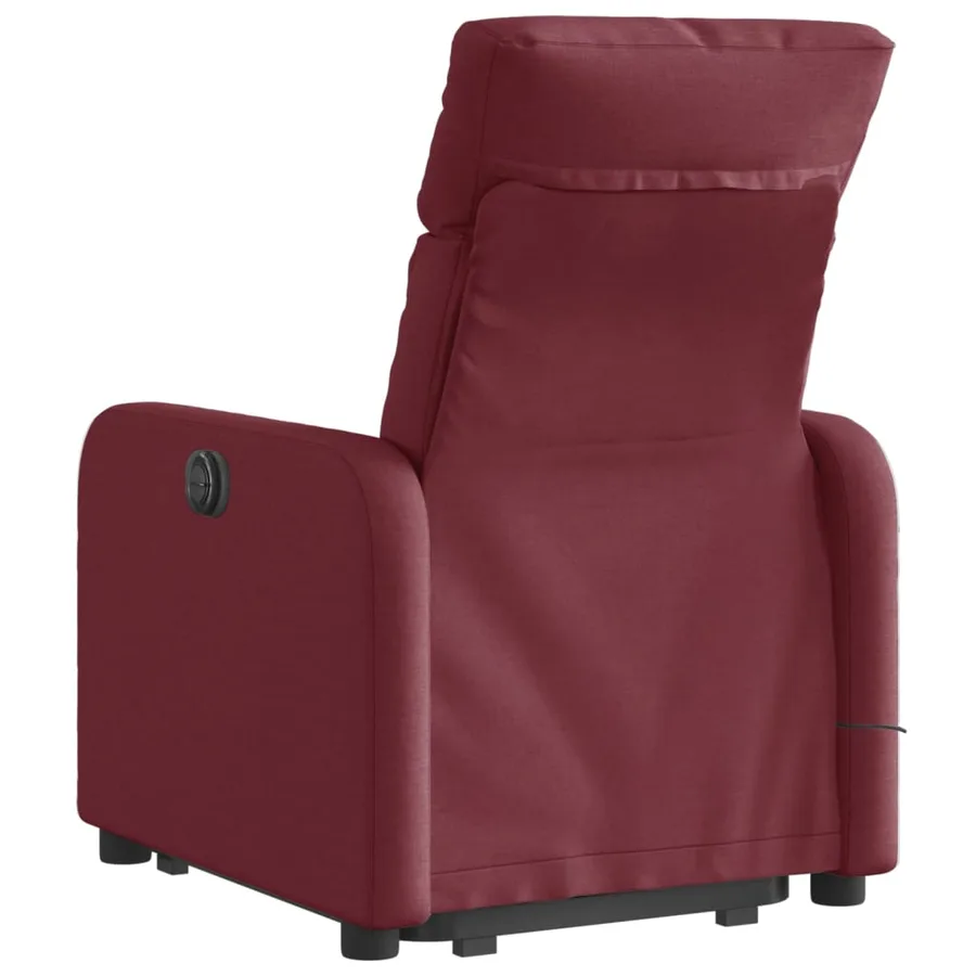 Fauteuil inclinable de massage électrique Rouge bordeaux Tissu - 5