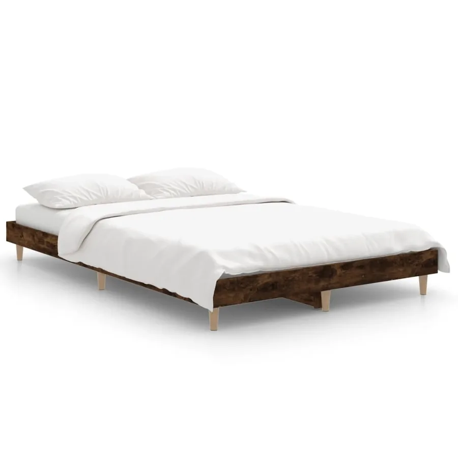 Cadre de lit sans matelas chêne fumé 120x190 cm bois ingénierie - 2