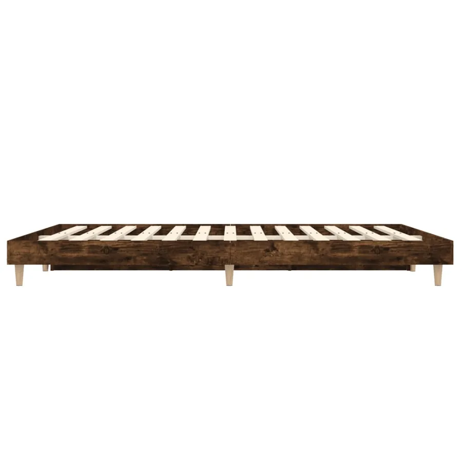 Cadre de lit sans matelas chêne fumé 120x190 cm bois ingénierie - 7