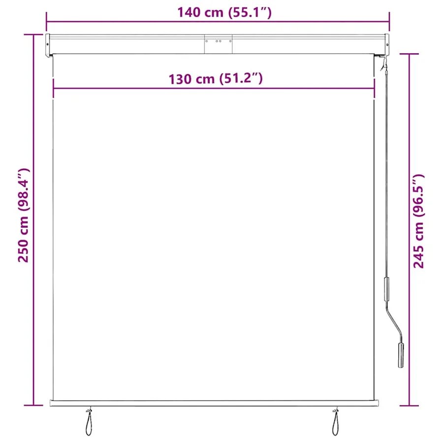 Store roulant d'extérieur 140x250 cm Orange et marron - 10