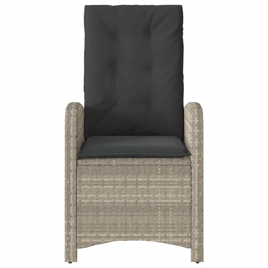 Chaise inclinable de jardin coussins mélange beige poly rotin - 16