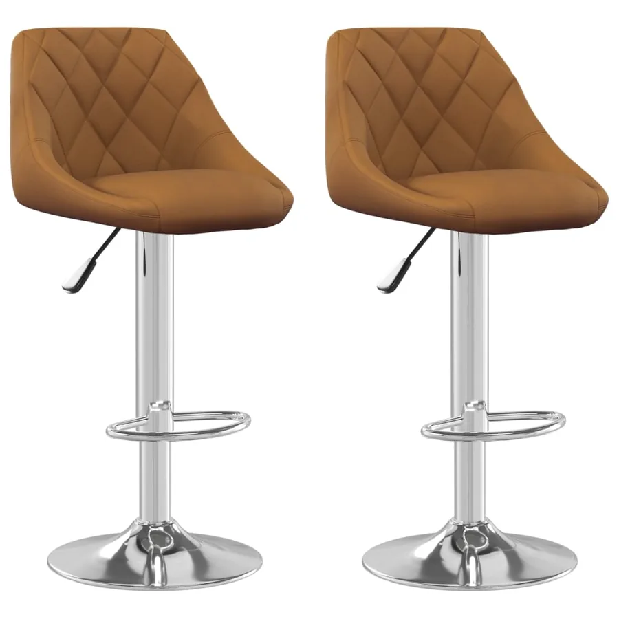 Tabourets de bar lot de 2 marron velours - 2