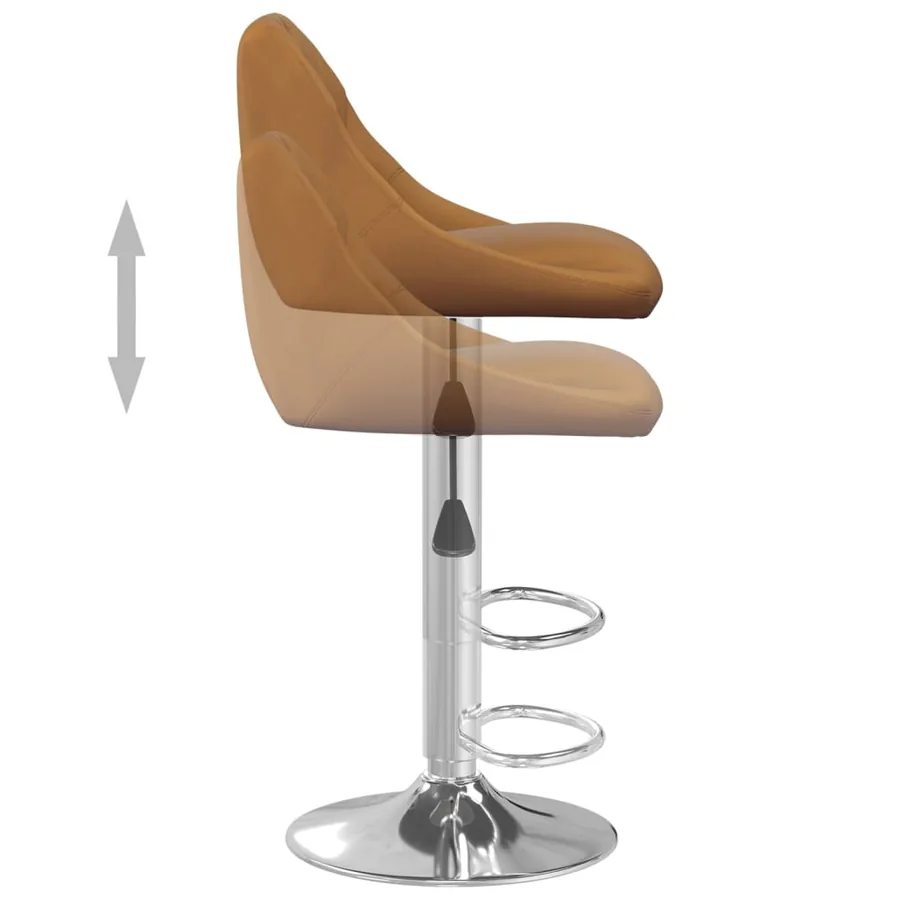 Tabourets de bar lot de 2 marron velours - 7