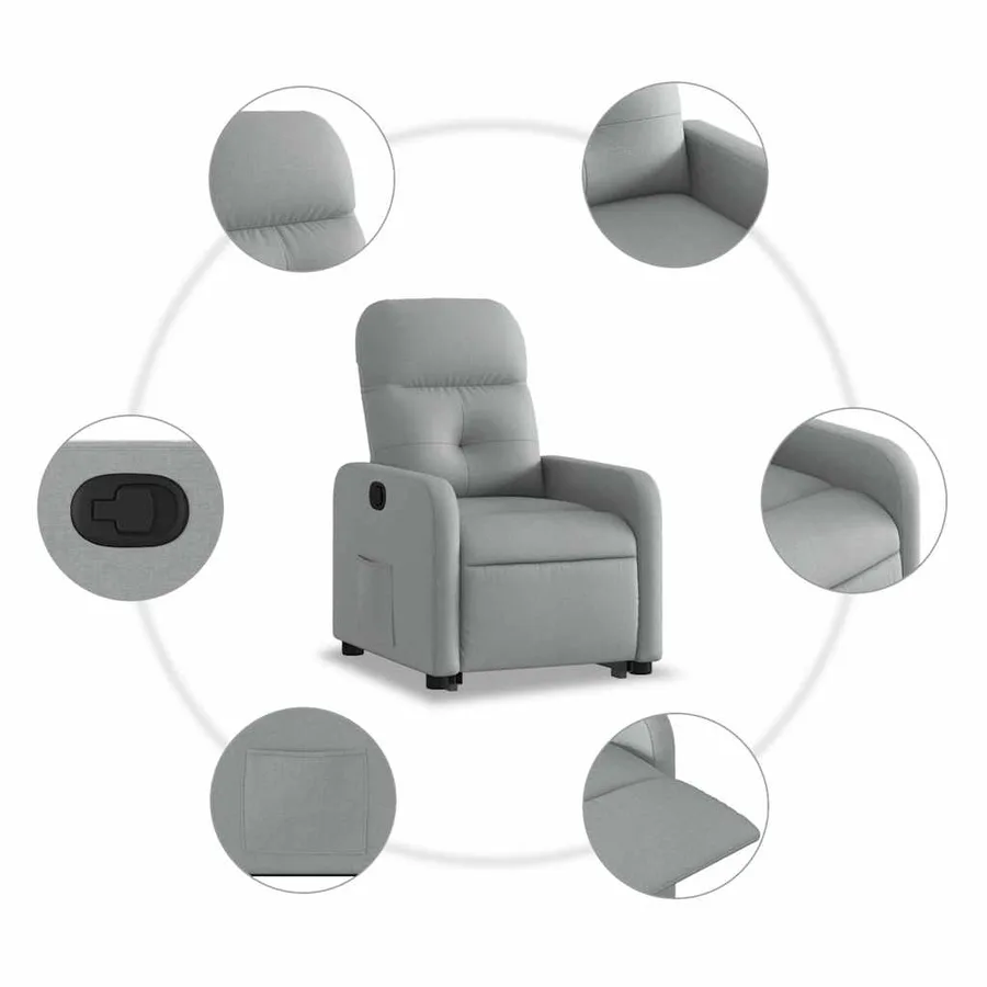 Fauteuil inclinable Gris clair Tissu - 8