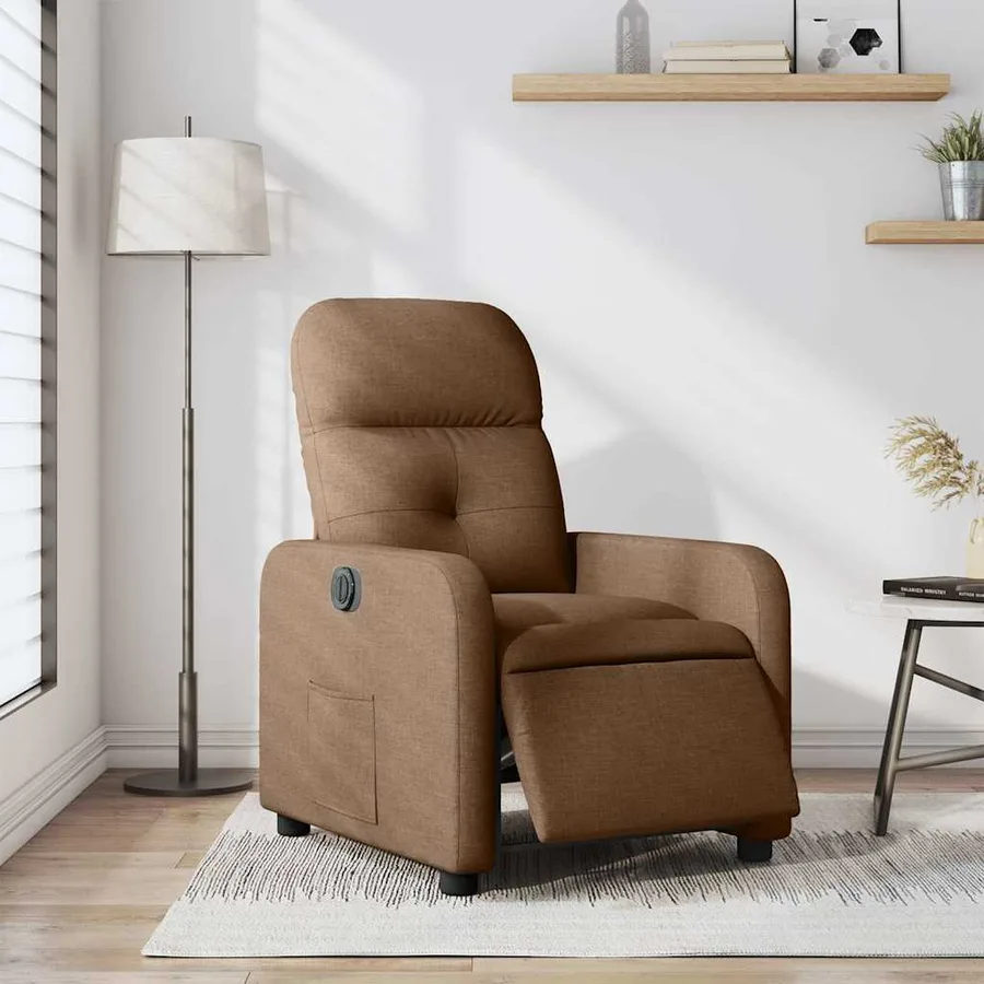 Fauteuil inclinable électrique Marron Tissu - 16