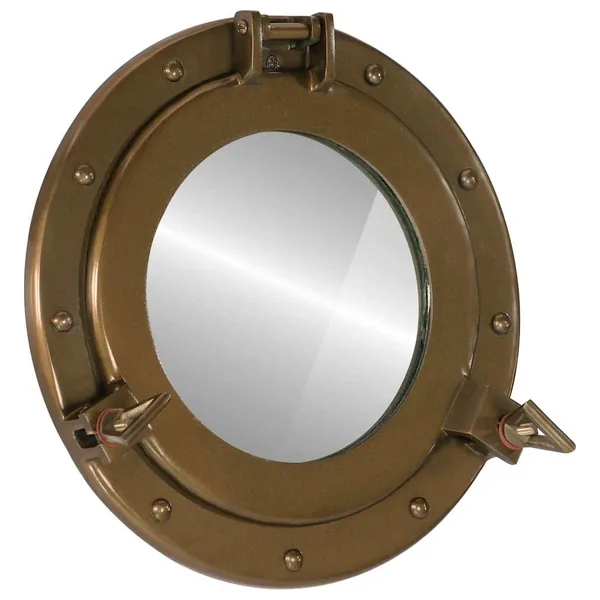 Miroir en forme de hublot mural Ø30 cm aluminium et verre