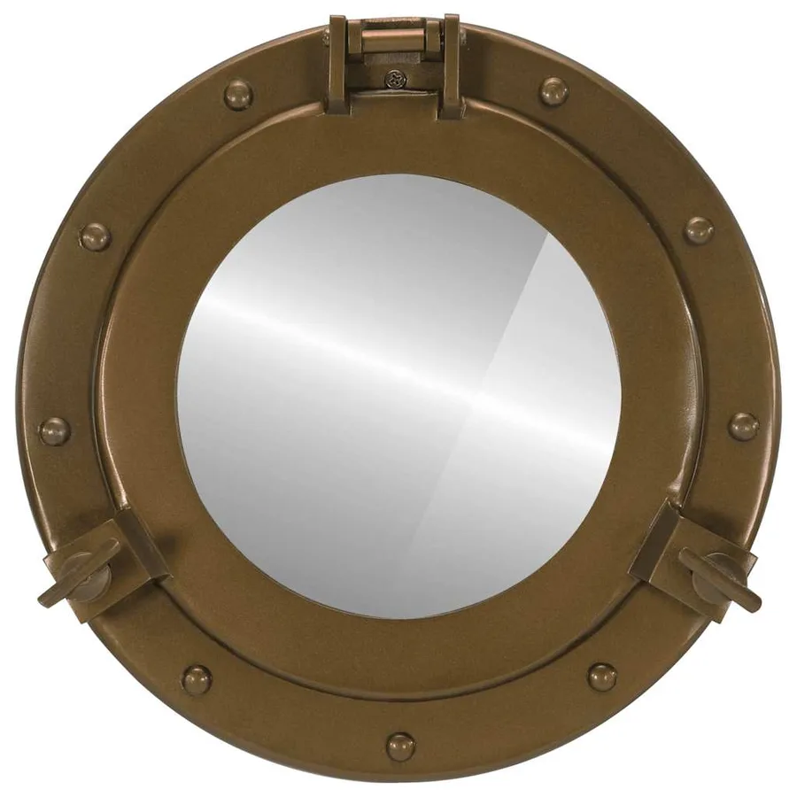 Miroir en forme de hublot mural Ø30 cm aluminium et verre - 2