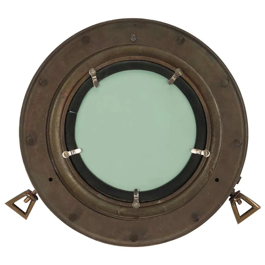 Miroir en forme de hublot mural Ø30 cm aluminium et verre - 3