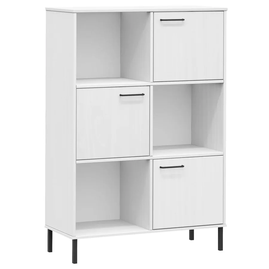 Bibliothèque avec pieds en métal Blanc 90x35x128,5 cm Bois OSLO - 2