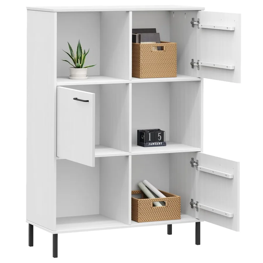Bibliothèque avec pieds en métal Blanc 90x35x128,5 cm Bois OSLO - 3