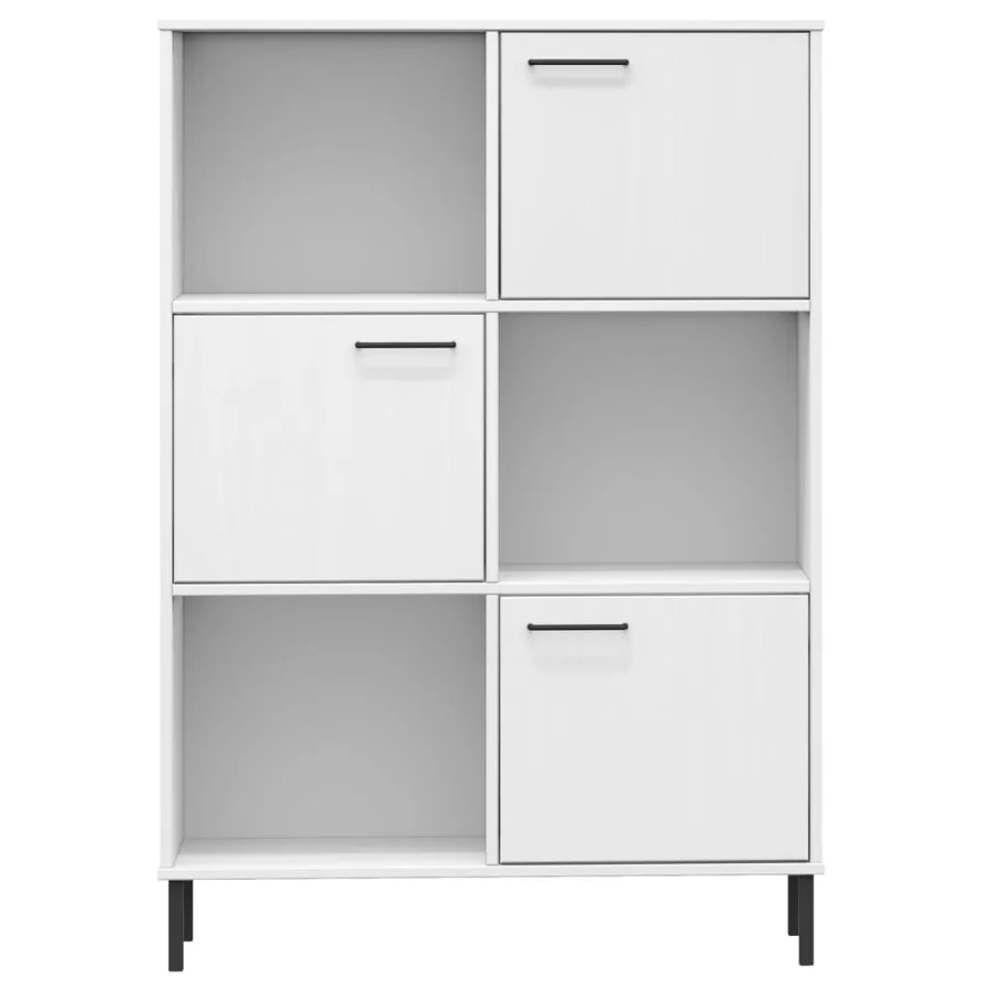 Bibliothèque avec pieds en métal Blanc 90x35x128,5 cm Bois OSLO - 4