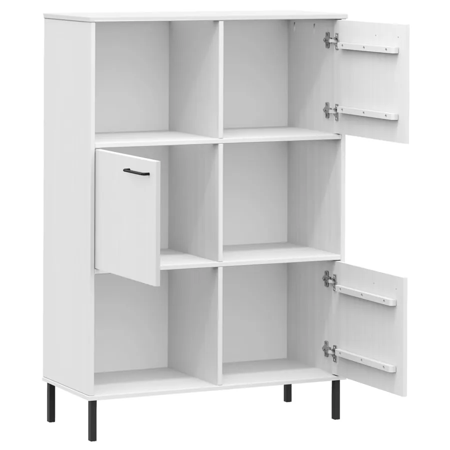 Bibliothèque avec pieds en métal Blanc 90x35x128,5 cm Bois OSLO - 5