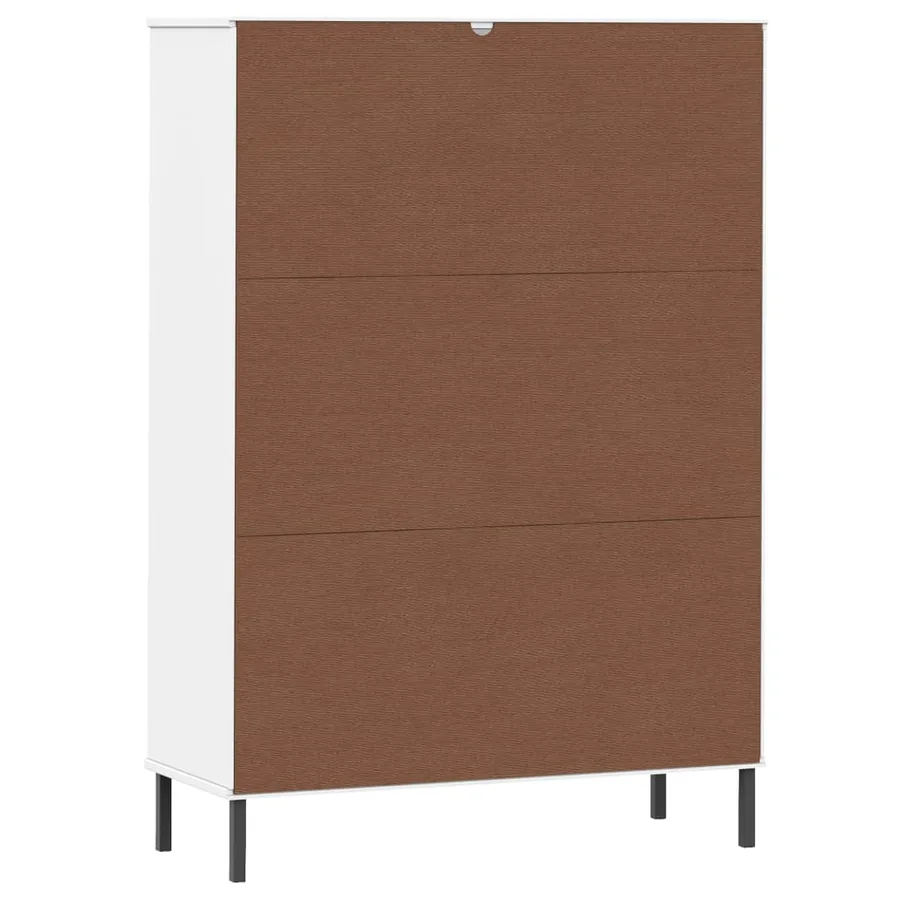 Bibliothèque avec pieds en métal Blanc 90x35x128,5 cm Bois OSLO - 7