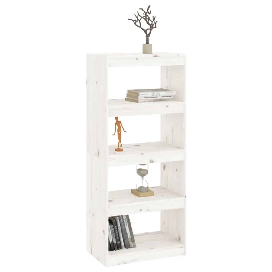 Bibliothèque/Séparateur de pièce Blanc 60x30x135,5cm Pin massif - 4