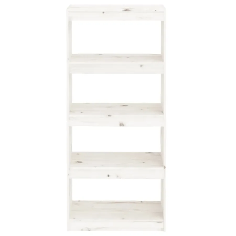 Bibliothèque/Séparateur de pièce Blanc 60x30x135,5cm Pin massif - 5