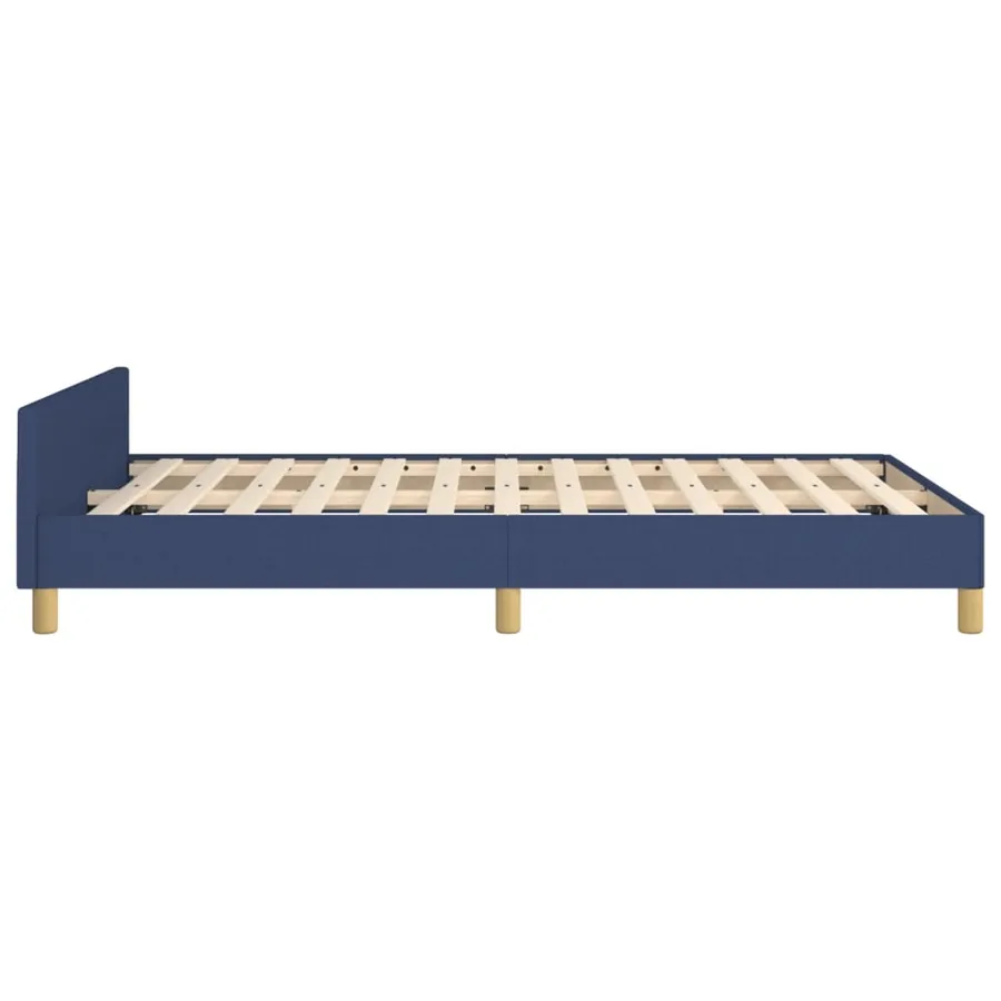 Cadre de lit sans matelas bleu 120x200 cm tissu - 7