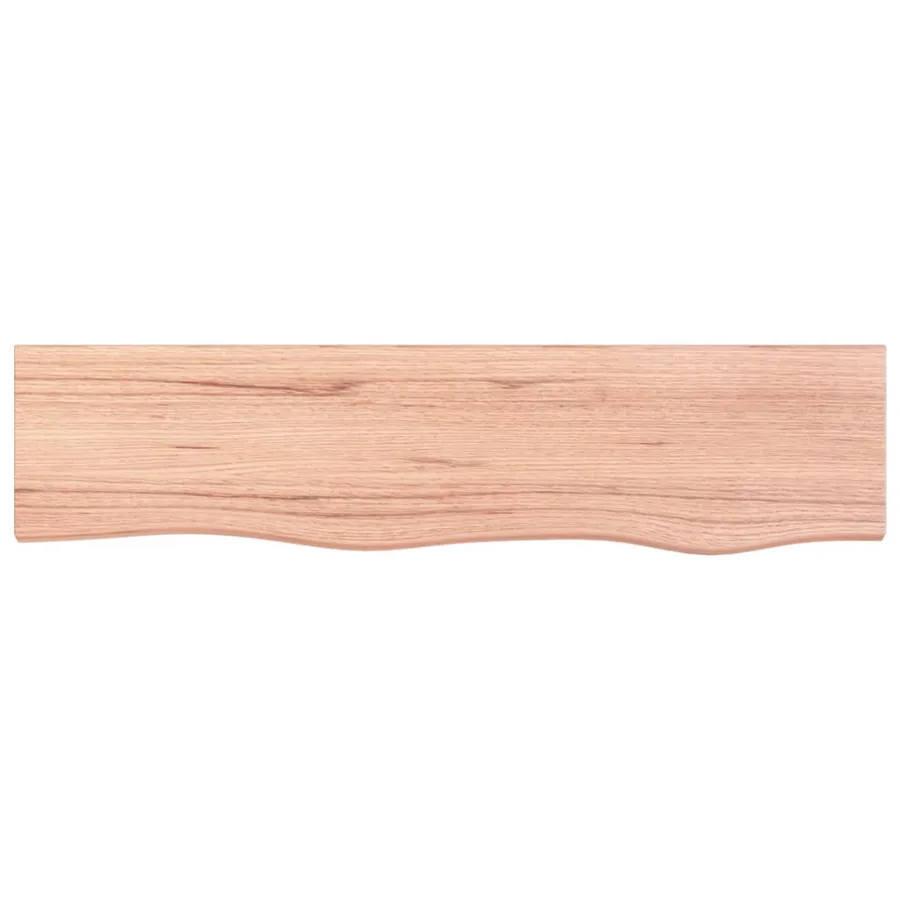 Étagère murale marron clair 80x20x2 cm bois chêne massif traité - 4