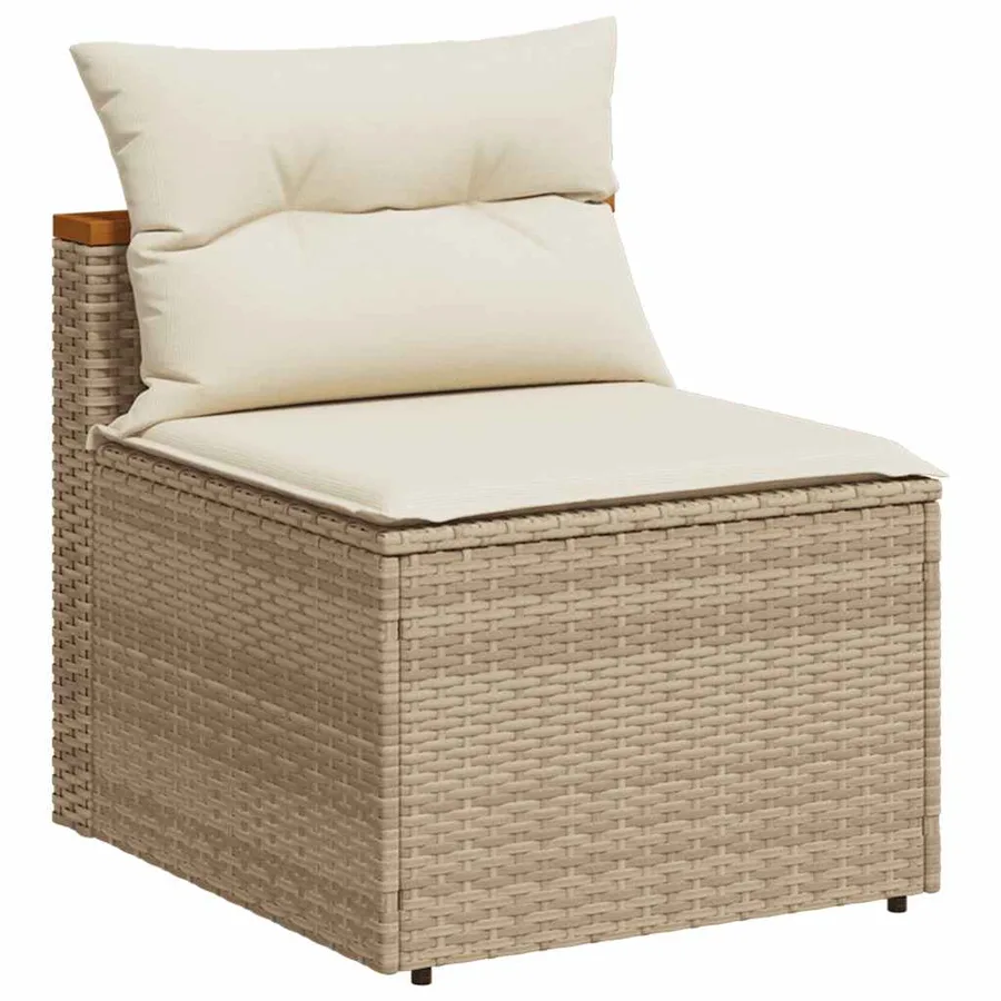 Canapés de jardin sans accoudoirs avec coussins 2 pcs beige - 4